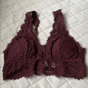 Aerie Lace Bralette in Deep Wine